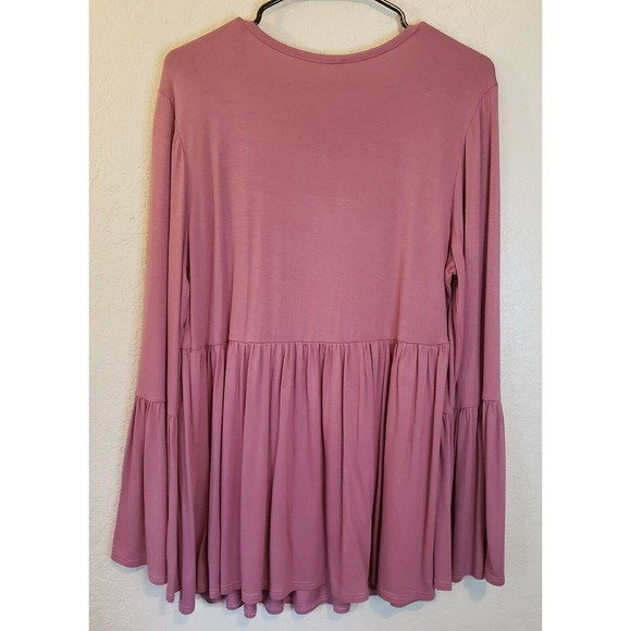 Lake Flower Romantic Gathered Boho Tunic Size Large - Picture 4 of 7